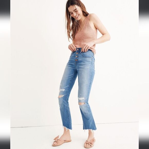 Madewell Light Blue Cropped Jeans - Picture 1 of 13